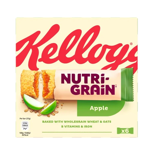 Kelloggs Nutri Grain Apple Cereal Bars 6pk (6 x 37g)