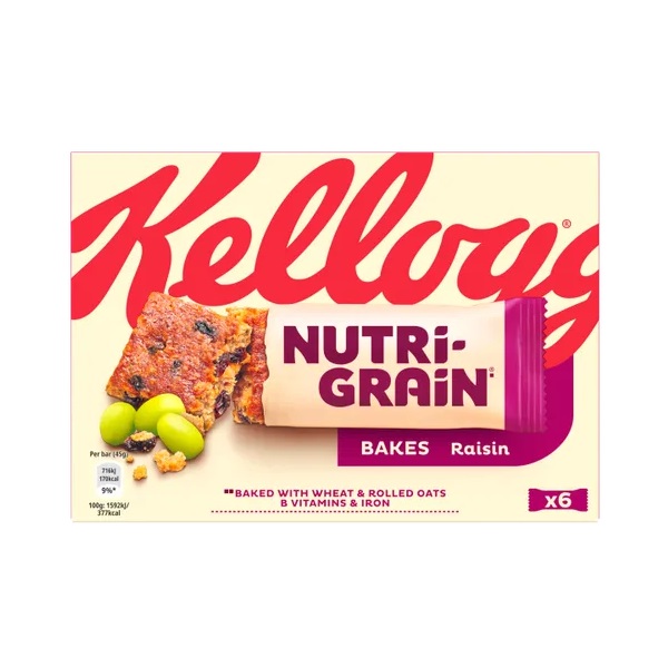 Kelloggs Nutri Grain Bakes Raisin 6pk (6 x 45g)