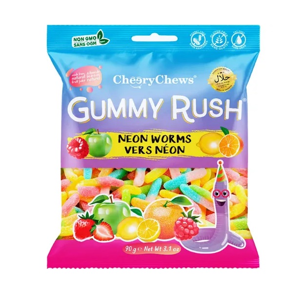 Gummy Rush Gummy Neon Worms 90g