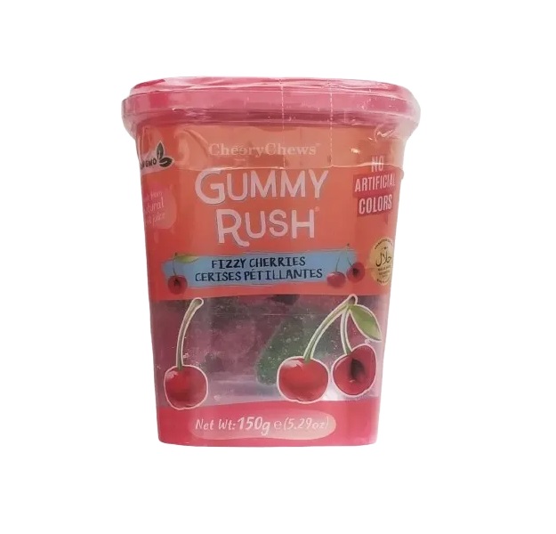 Gummy Rush Fizzy Cherries Tub 150g