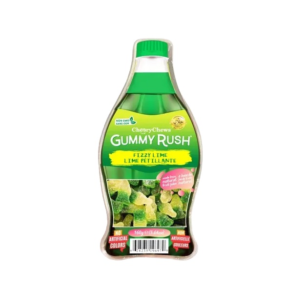 Gummy Rush Fizzy Lime Bottle Tub 160g