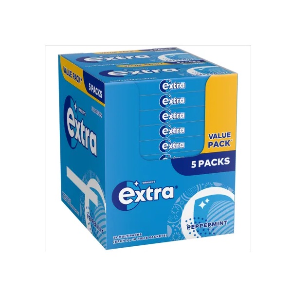 DUNIYA | Extra Peppermint Sugar Free Chewing Gum 5pk (5 x 10s) Thumbnail