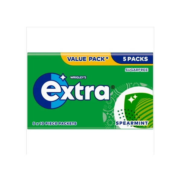 DUNIYA | Extra Spearmint Sugar Free Chewing Gum 5pk (5 x 10s) Thumbnail