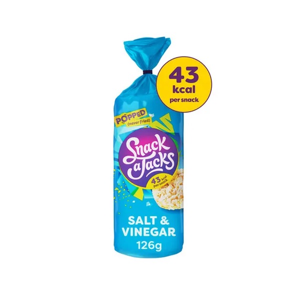 Snack A Jacks Jumbo Salt & Vinegar Rice Cakes 126g