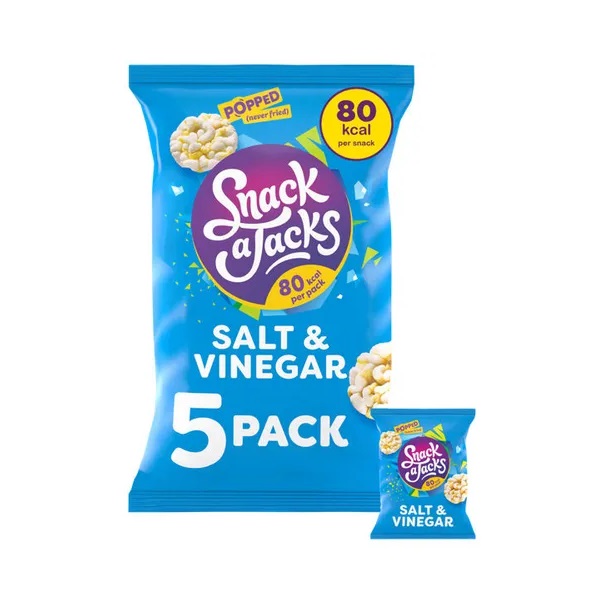 Snack a Jacks Salt & Vinegar Rice Cakes 5pk (5 x 19g)