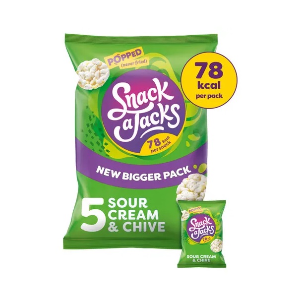 Snack a Jacks Sour Cream & Chive Rice Cakes 5pk (5 x 19g)