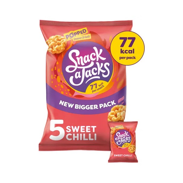 Snack a Jacks Sweet Chilli Rice Cakes 5pk (5 x 19g)