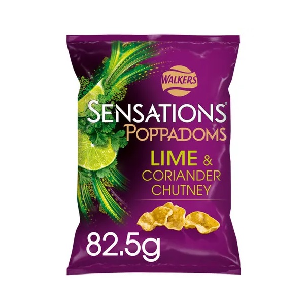 Walkers Sensations Lime & Coriander Chutney Poppadoms 82.5g