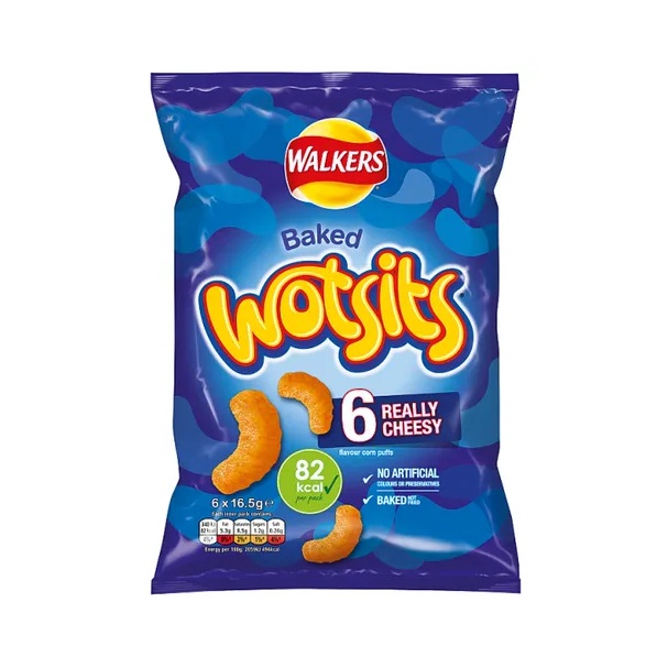 Walkers Wotsits Snacks Really Cheesy 6pk (6 x 16g)