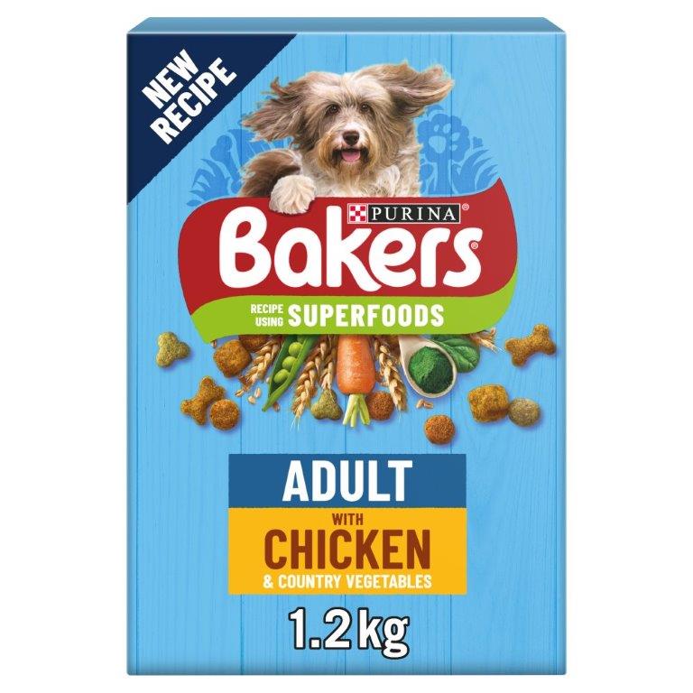 Bakers Adult Chicken & Vegetables Dry Dog Food 1.2kg (HS)