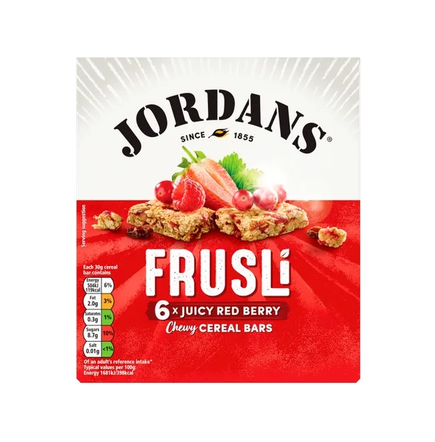 Jordans Frusli Bar Red Berries 6pk 163g