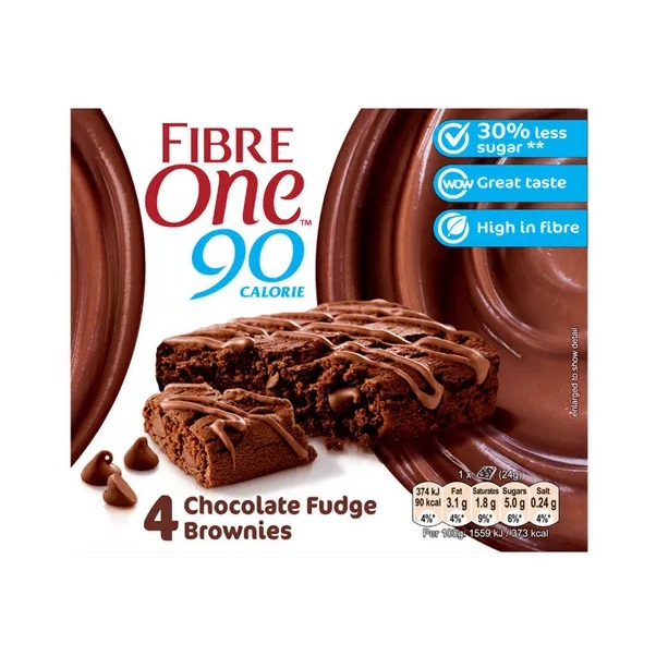 Fibre One Choc Fudge Brownies Low Sugar (4 x 24g)