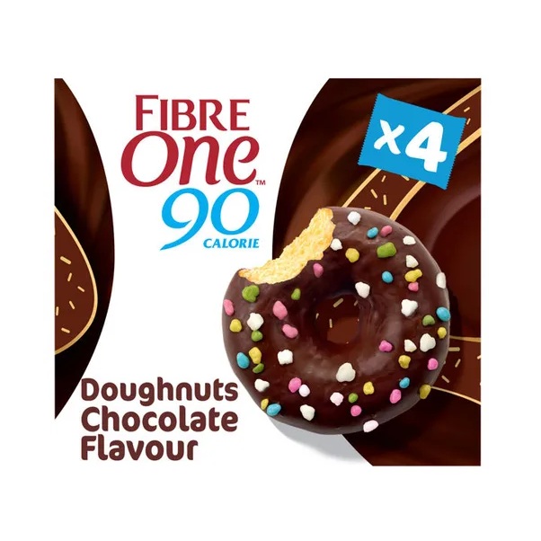 DUNIYA | Fibre One Calorie Doughnuts Chocolate (4 x 23g) Thumbnail