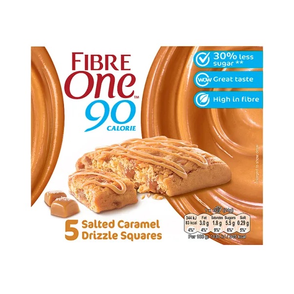 Fibre One Salted Caramel Drizzle Squares (5 x 24g)