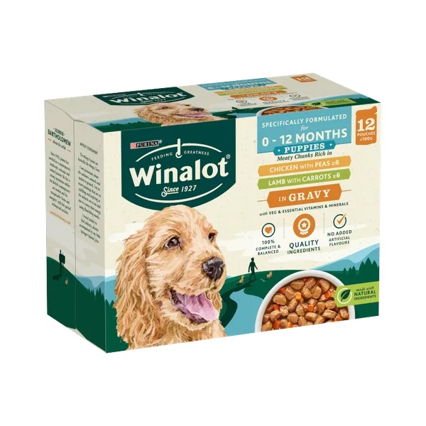 Winalot Puppy Pouches Mixed In Gravy (12 x 100g)