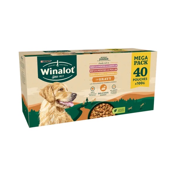 Winalot Sunday Dinner Dog Pouches (40 x 100g)