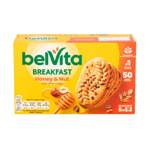 Belvita Honey & Nut Choc Chips 225g