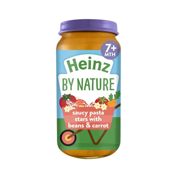 Heinz 7+M Nature Saucy Pasta Stars & Beans & Carrot 200g 