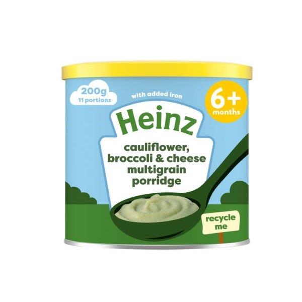 Heinz Multigrain & Cauliflower, Broccoli & Cheese Porridge 6M+ 200g