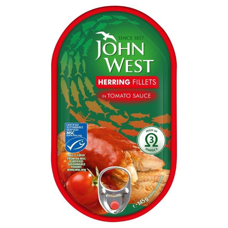 John West Herring Fillets in Tomato Sauce 145g 