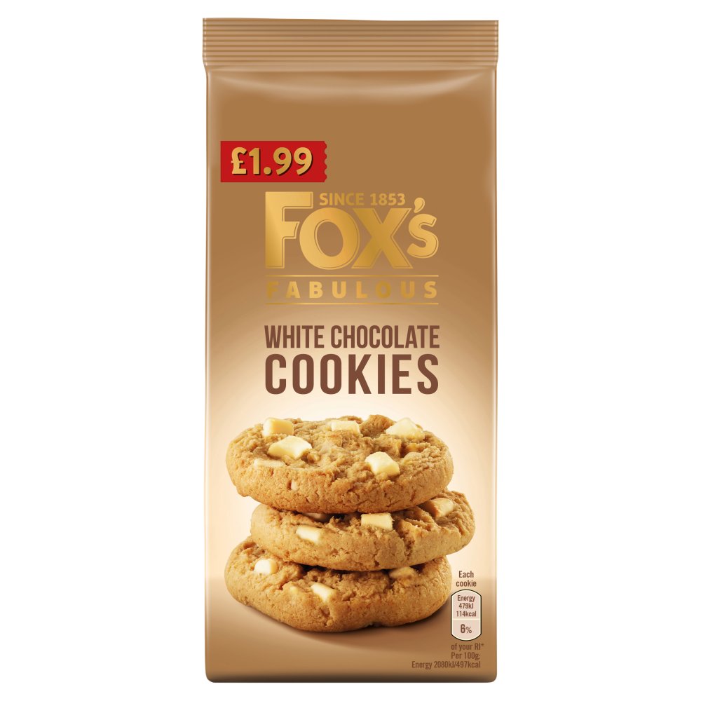 Foxs Cookies White Chocolate PM £2.50 180g