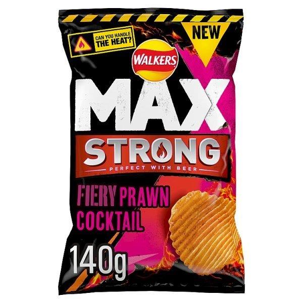 Walkers Max Strong Fiery Prawn Cocktail 140g (HS)