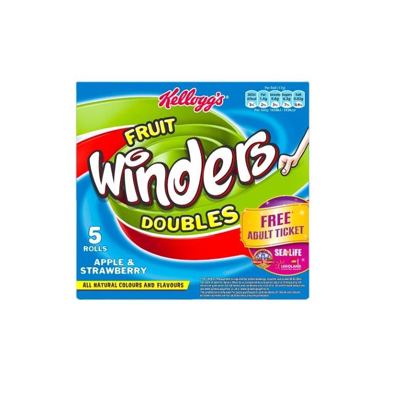 Kelloggs Fruit Winders Doubles Apple & Strawberry 5pk (5 x 17g)