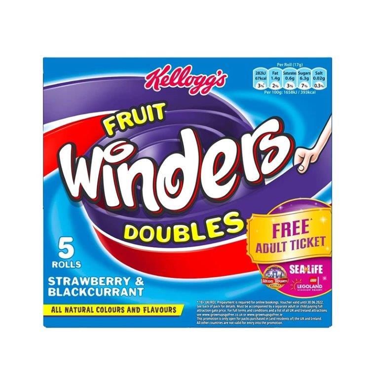 Kelloggs Fruit Winders Strawberry & Blackcurrant 5pk (5 x 17g)