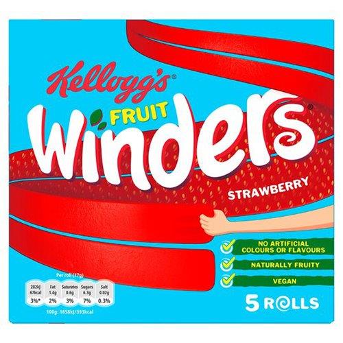 Kelloggs Fruit Winders Strawberry Dried Fruit 5pk (5 x 17g)