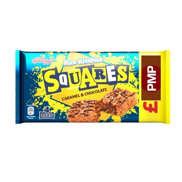 Kelloggs Rice Krispies Squares Chocolate Caramel 4pk (4 x 36g) PM £2.25