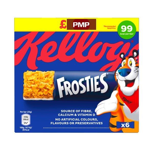 Kelloggs Frosties Cereal Bars 6pk (6 x 25g) PM £1.59