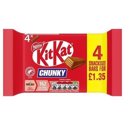 DUNIYA | KitKat Chunky Milk 4pk PM £1.50 (4 x 32g) 128g Thumbnail