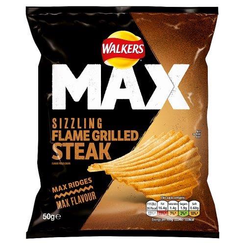 Walkers Max Bag Flame Grilled Steak 50g