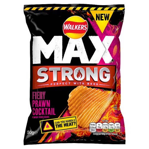 DUNIYA | Walkers Bag Max Strong Fiery Prawn Cocktail Potato Crisps 50g Thumbnail