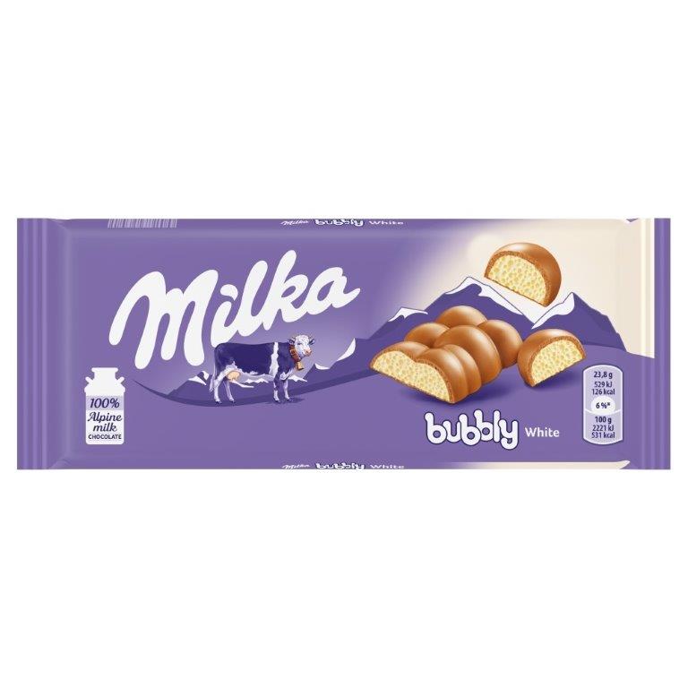 Milka Bubbly Milk & White 95g