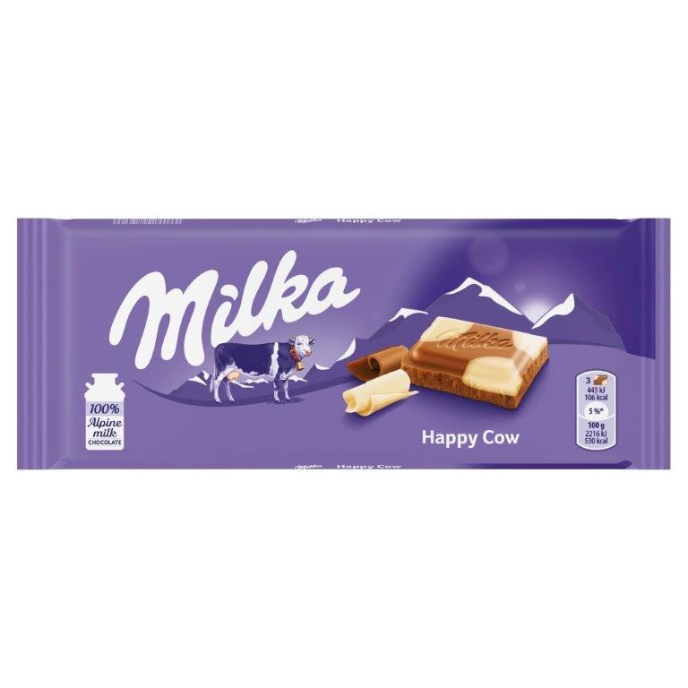 Milka Happy Cows Milk & White Chocolate 90g