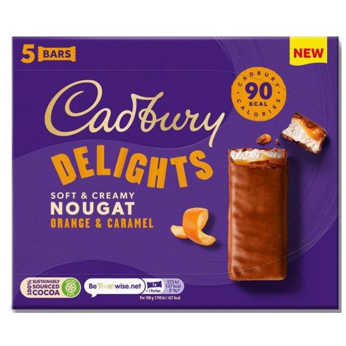 Cadbury Delights Nougat Orange & Caramel Bars 5pk (5 x 22g) 110g