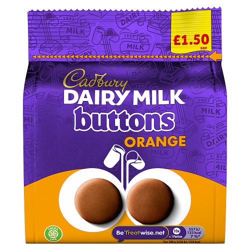 Cadbury Dairy Milk Buttons Orange Bag 85g PM £1.69