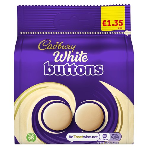 Cadbury White Giant Buttons Bag 85g PM £1.69