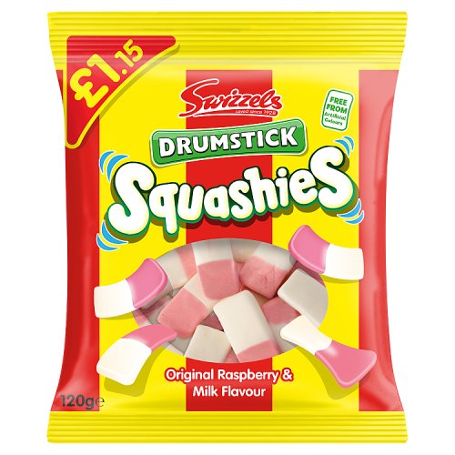 Swizzels Squashies Drumstick Original Rasp & Milk PM £1.15 120g