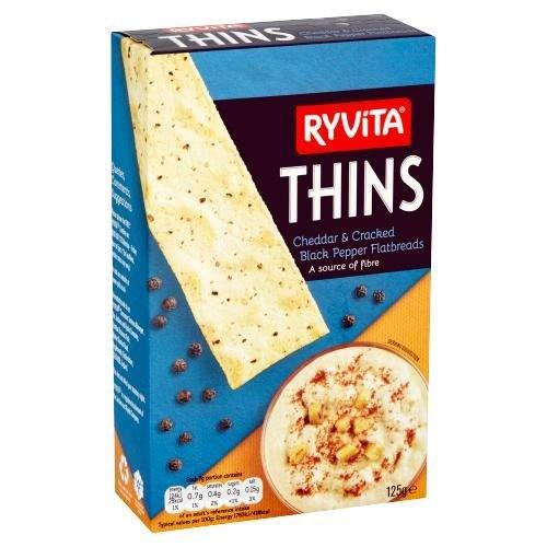 Ryvita Thins Mature Cheddar & Black Pepper 125g