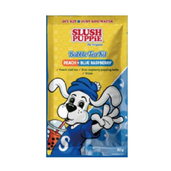 Slush Puppie Popping Boba Peach & Blue Raspberry Sachet 80g