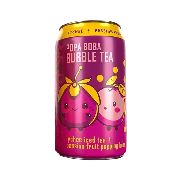 Popa Boba Lychee & Passionfruit Bubble Tea 320ml