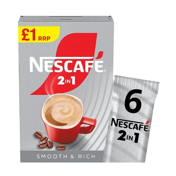 Nescafe 2in1 Coffee Sachets PM £1 6s (6 x 9g) 54g