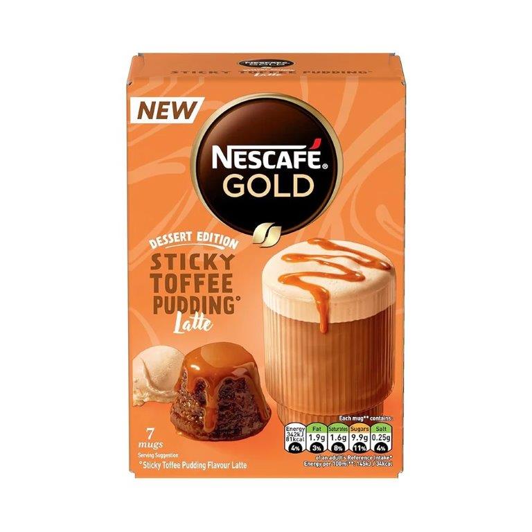 Nescafe Sachets Gold Sticky Toffee Pudding Late 7s (7 x 20g) 140g