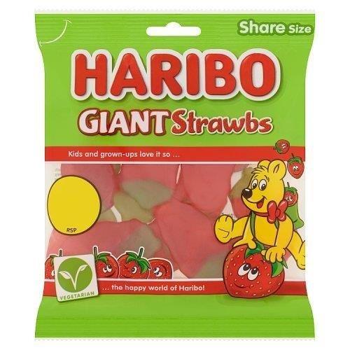 Haribo Bag Giant Strawbs 154g PM £1.25 Vegetarian (10% Extra Free)