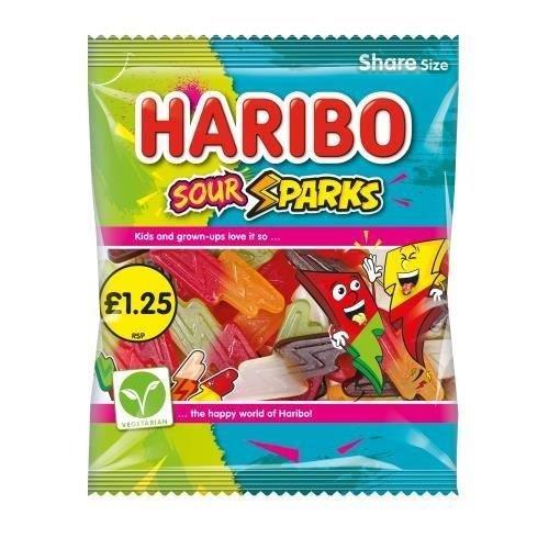 Haribo Bag Sour Sparks 154g PM £1.25 Vegetarian (10% Extra Free)