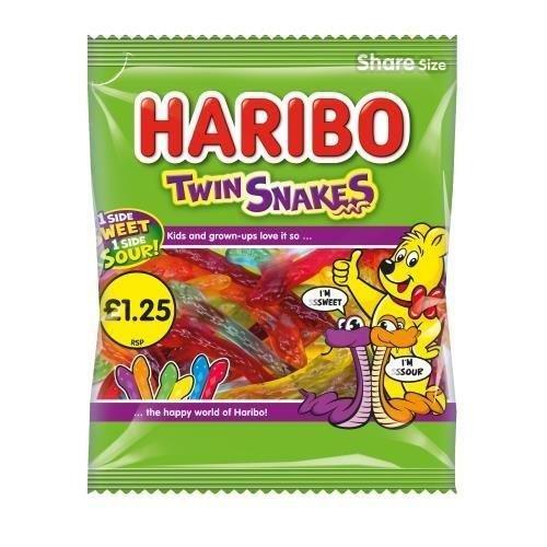 Haribo Bag Twin Snakes 154g PM £1.25 (10% Extra Free)