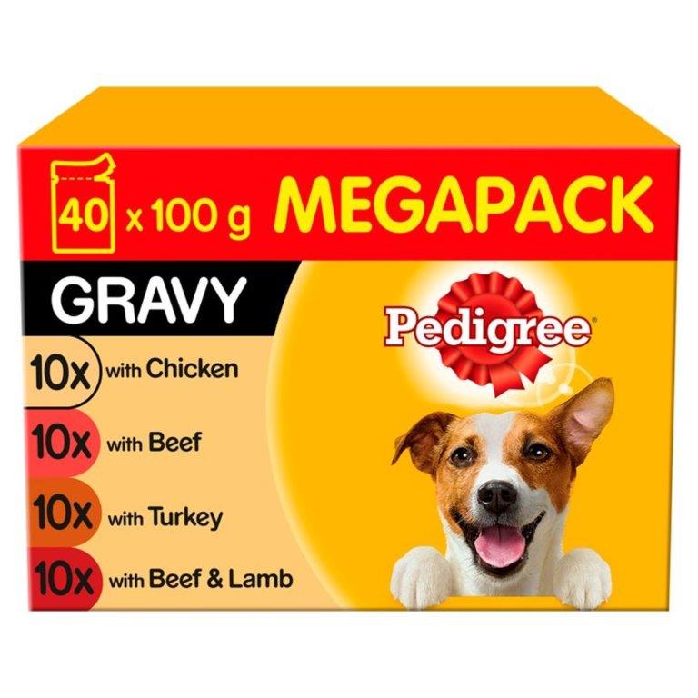 Pedigree Dog Pouches Mixed Selection In Gravy 40pk (40 x 100g)