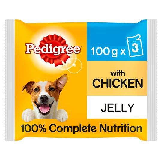 Pedigree Dog Pouches With Chicken In Jelly 3pk (3 x 100g)